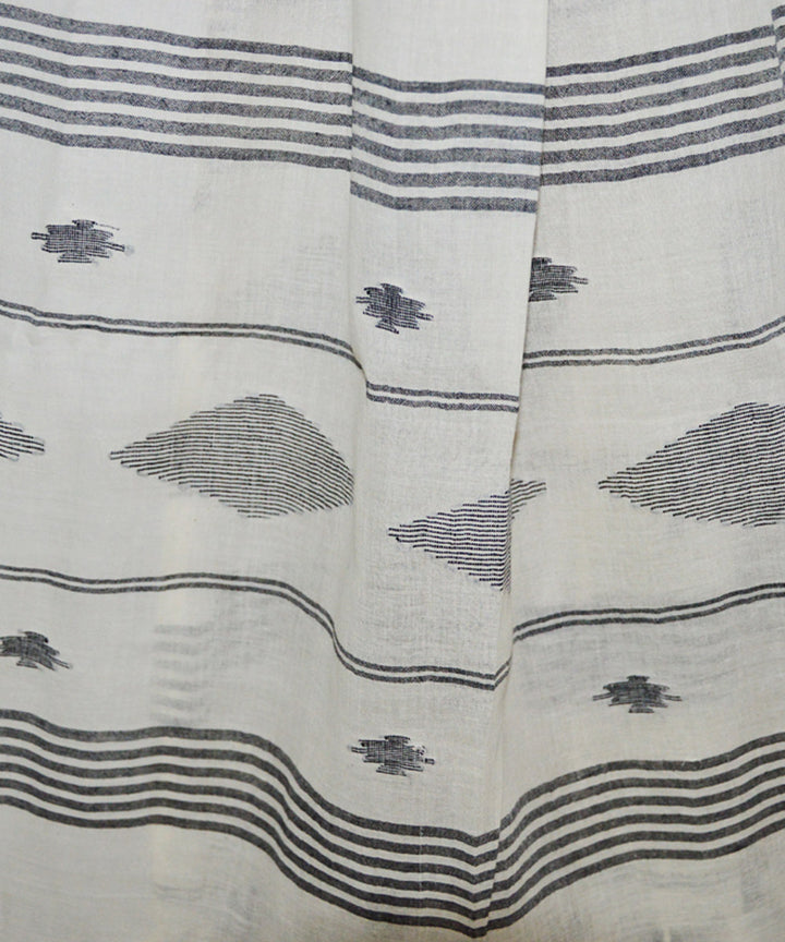 Beige handloom cotton jamdani stole