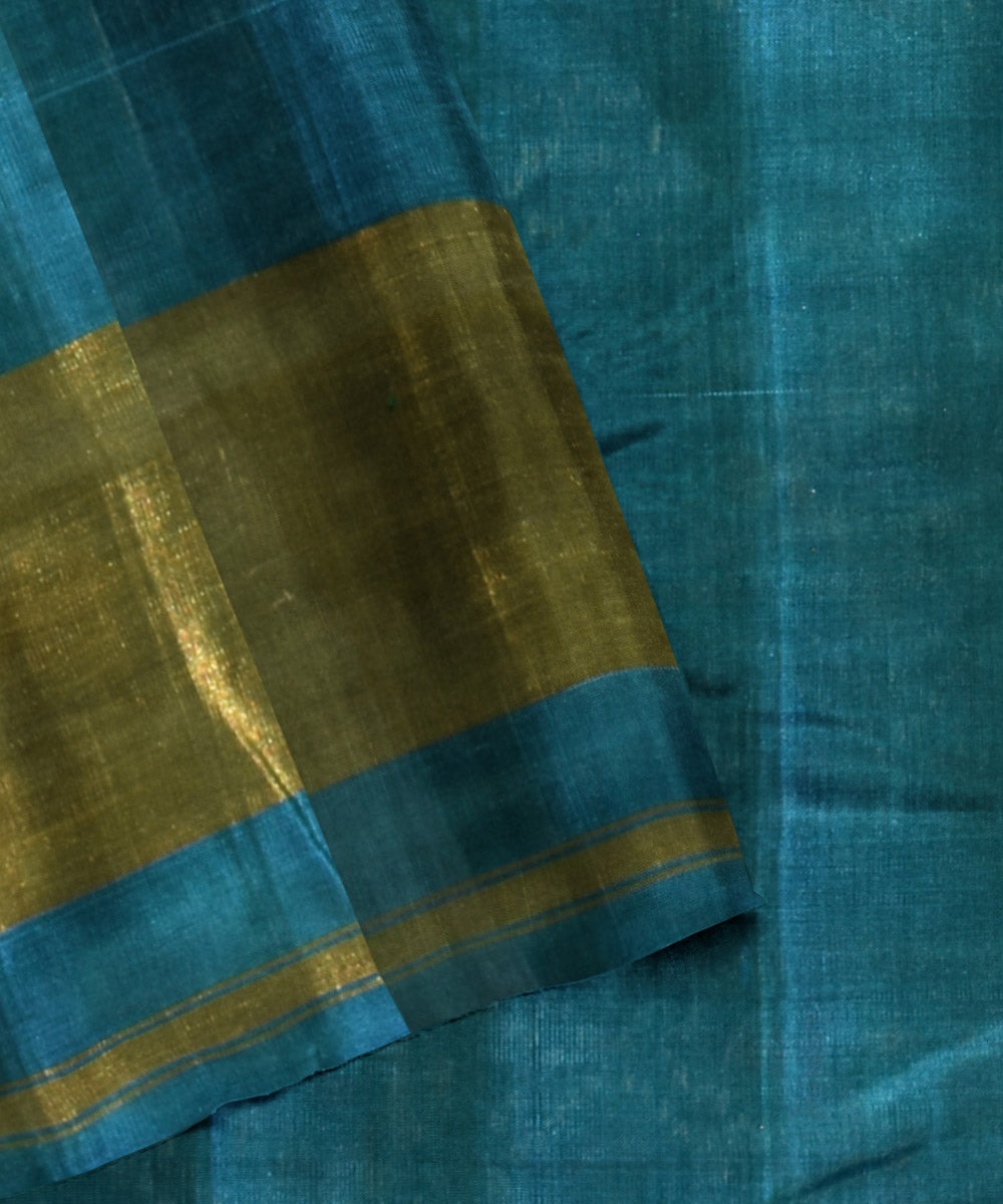 Blue silk handwoven patola ikat saree