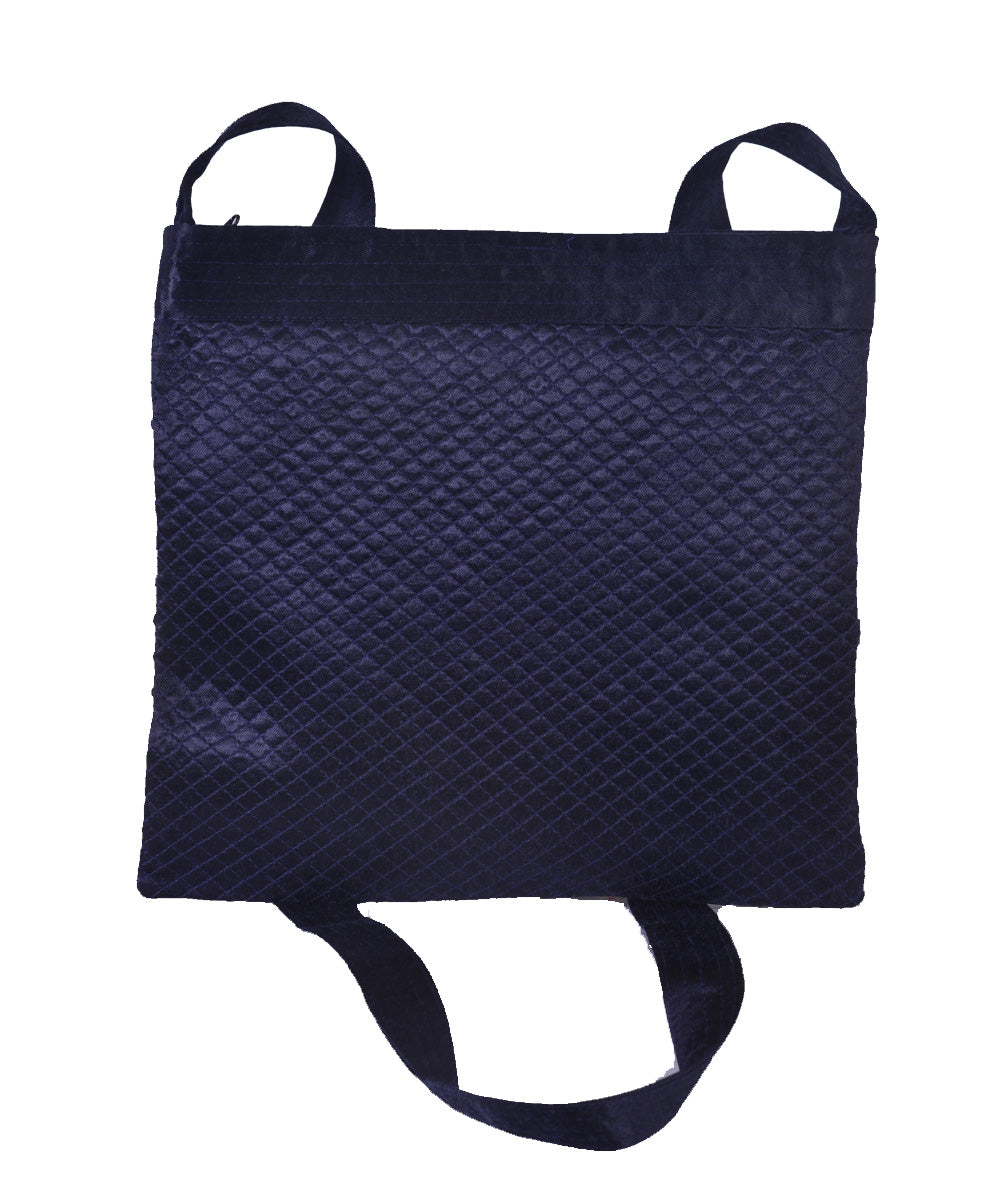 Blue multicolour hand embroidered mashroo cross body bag