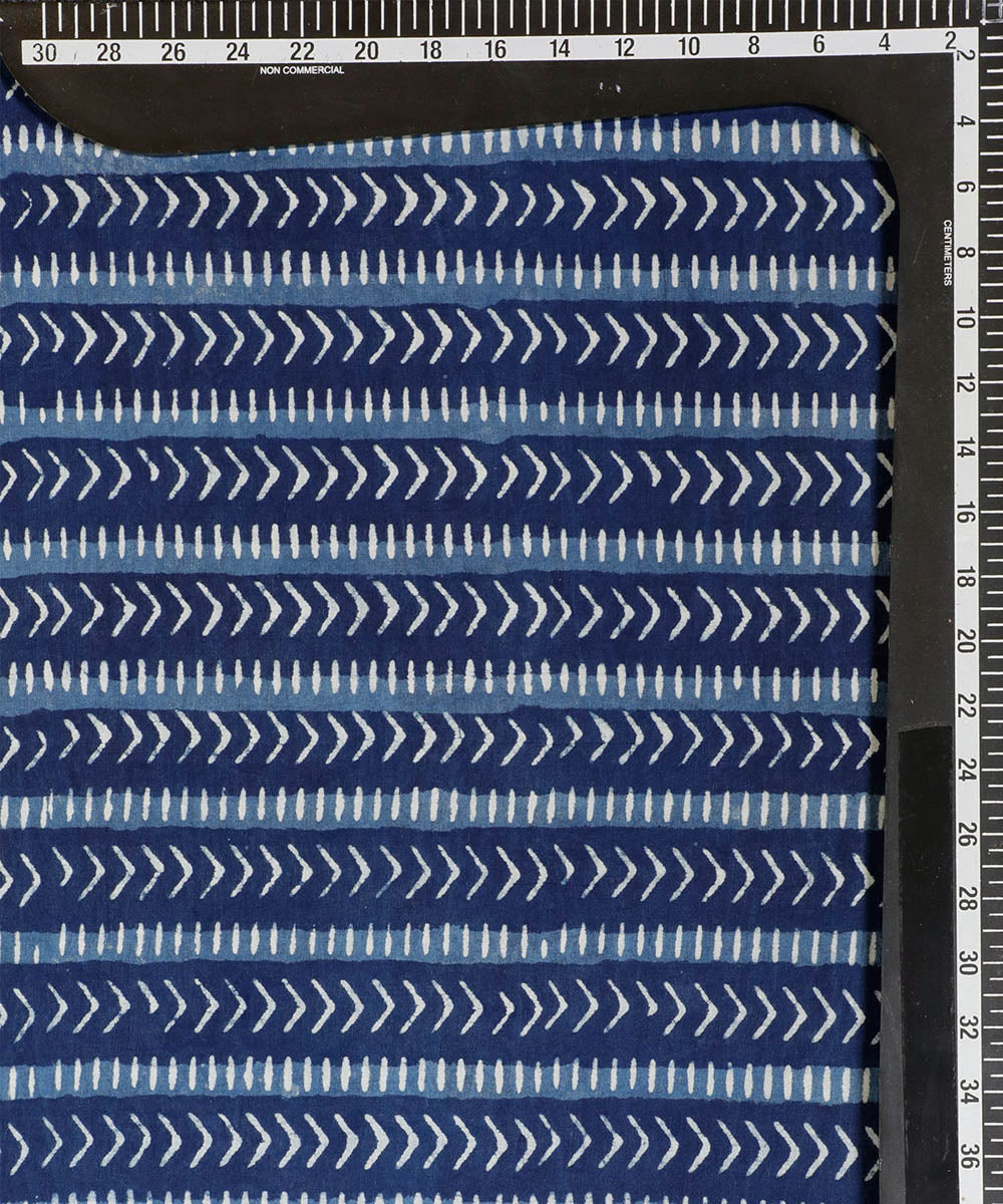 2.5 m Blue handblock printed cotton kurta material