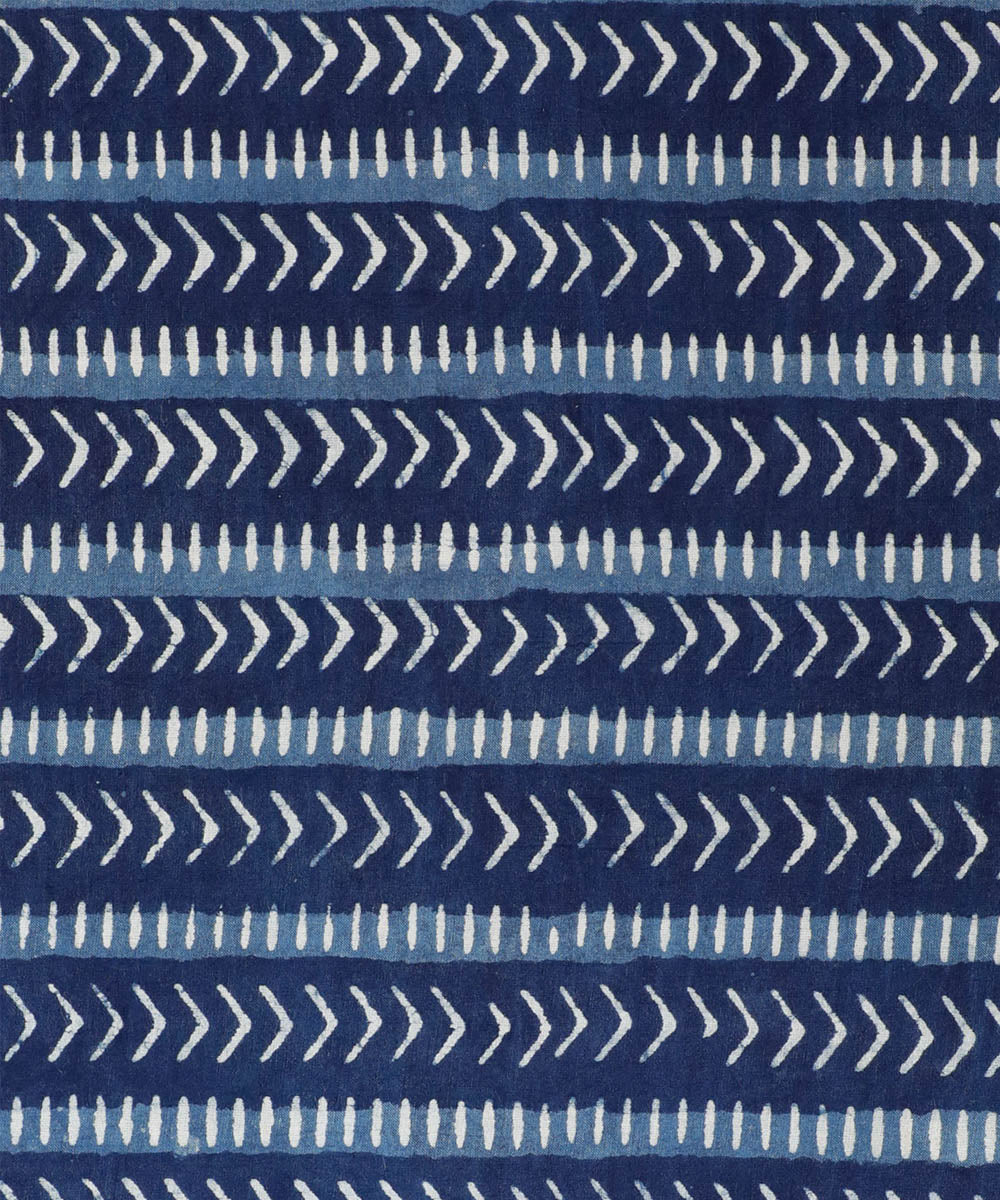 2.5 m Blue handblock printed cotton kurta material