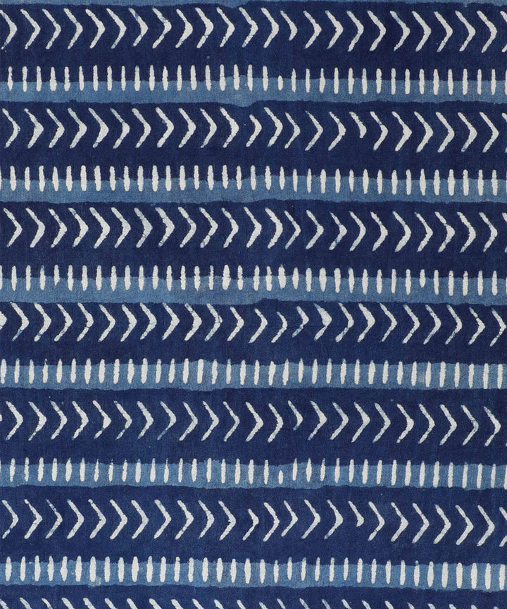 2.5 m Blue handblock printed cotton kurta material