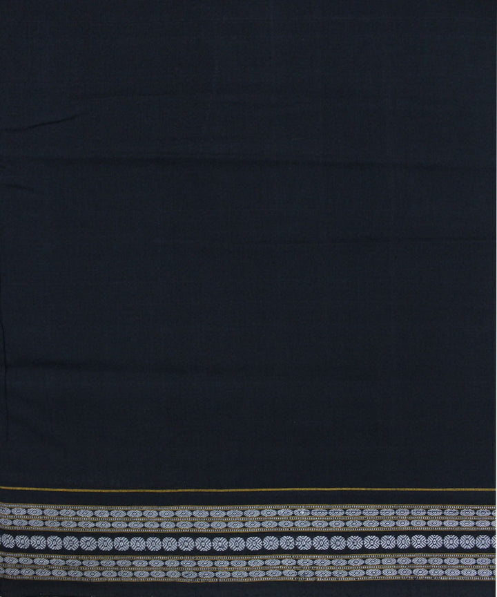 Handwoven Sambalpuri Ikat Cotton Saree in Ball Blue and Black