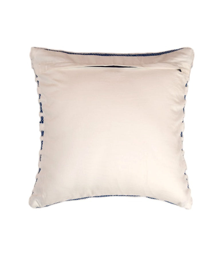 Navy blue stripes handwoven cotton cushion cover