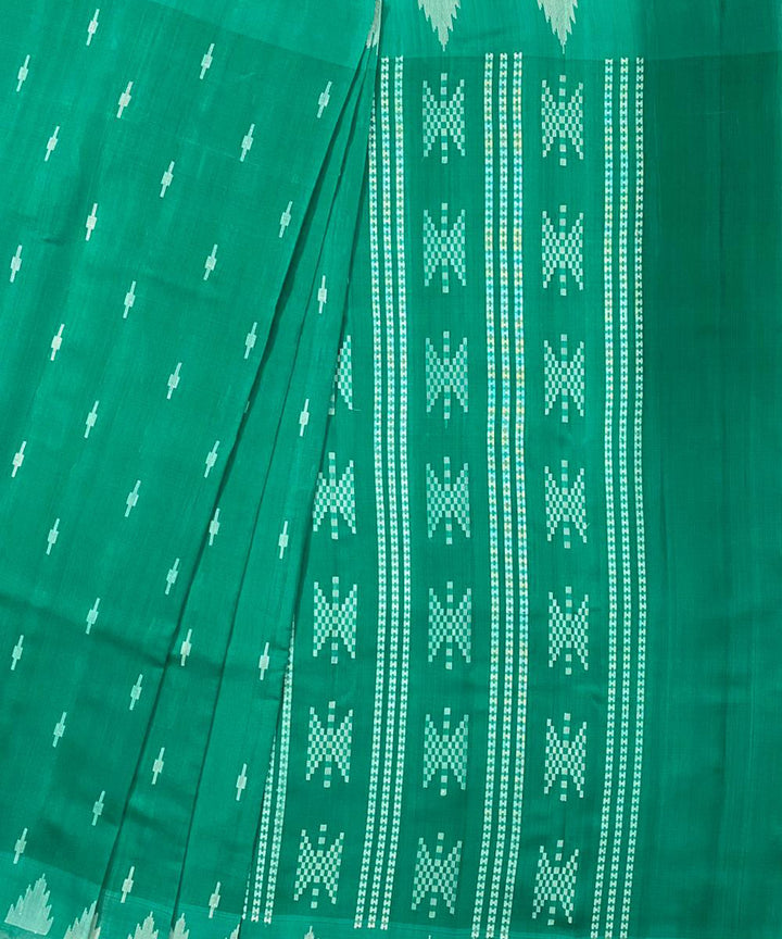 Green handwoven extra weft tussar silk saree