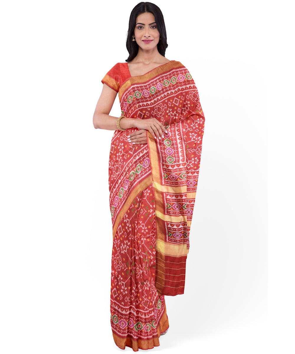 Red silk handloom patola saree