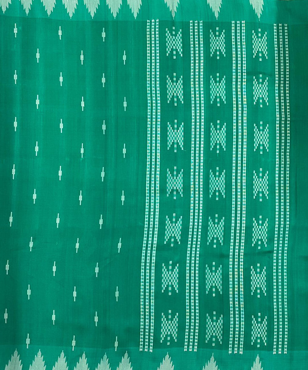 Green handwoven extra weft tussar silk saree