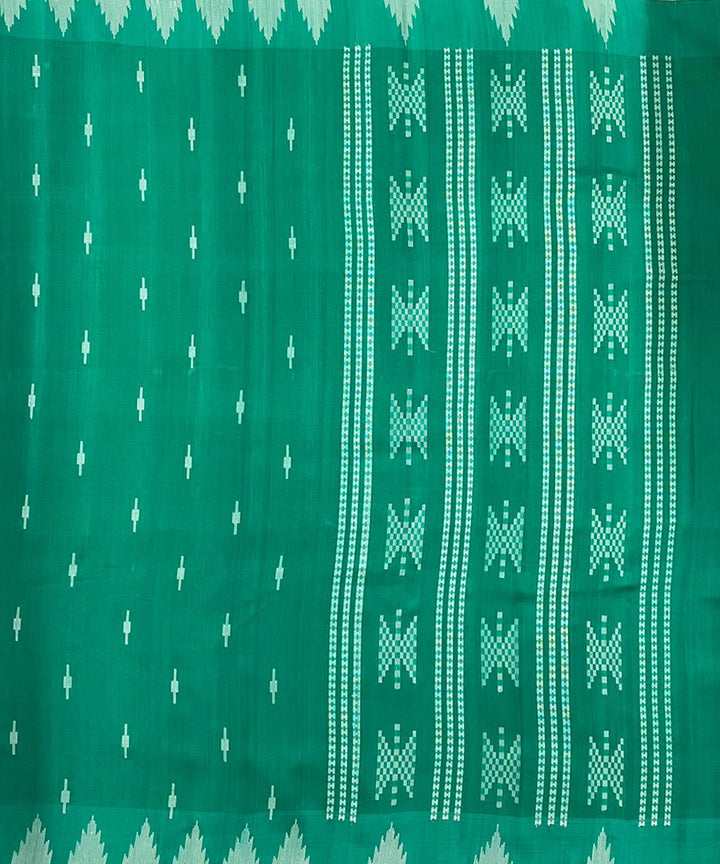 Green handwoven extra weft tussar silk saree