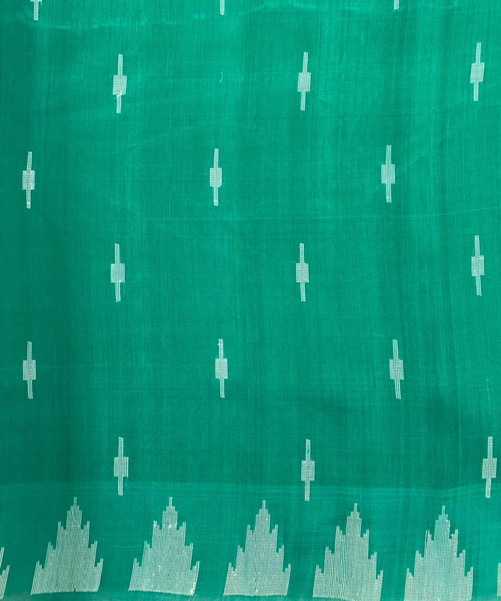 Green handwoven extra weft tussar silk saree