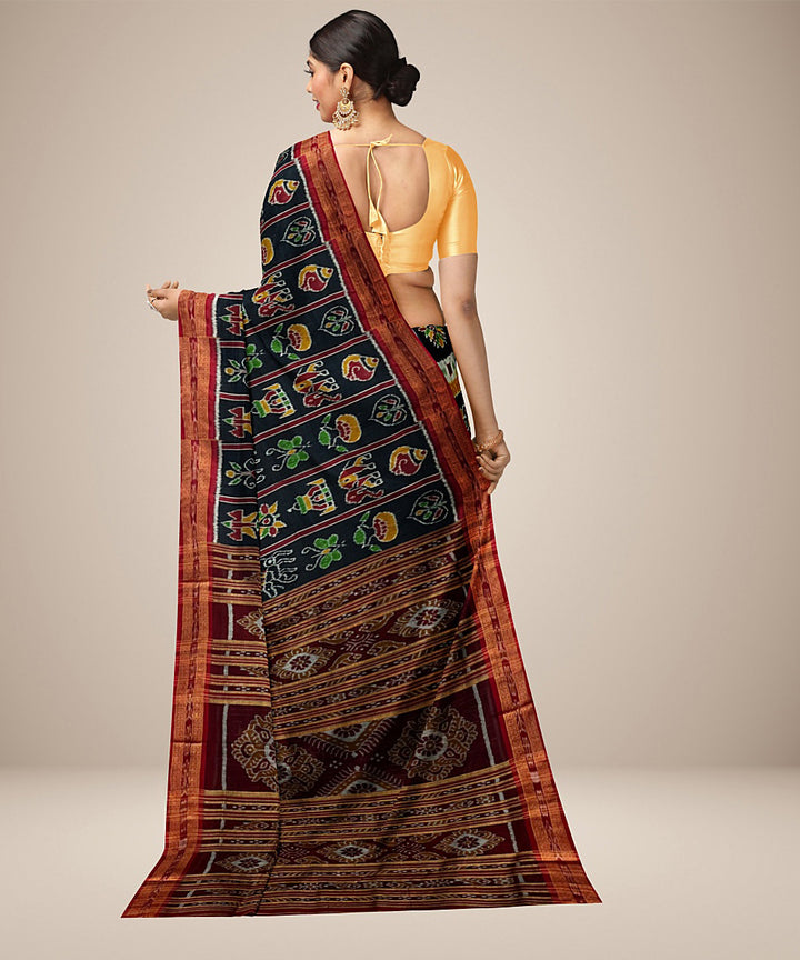 Black red silk handwoven khandua nabakothi saree