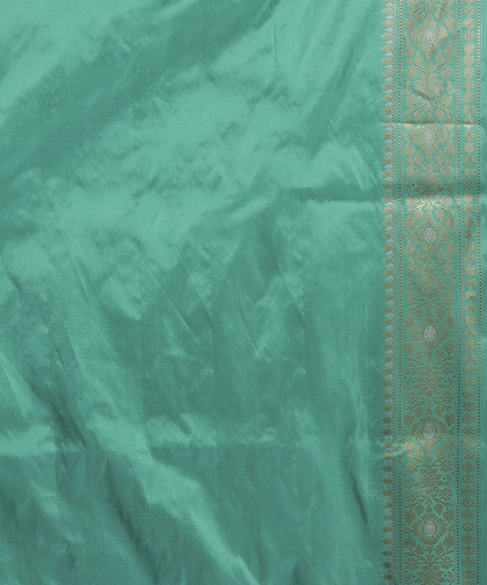 Sea green silk handloom banarasi saree