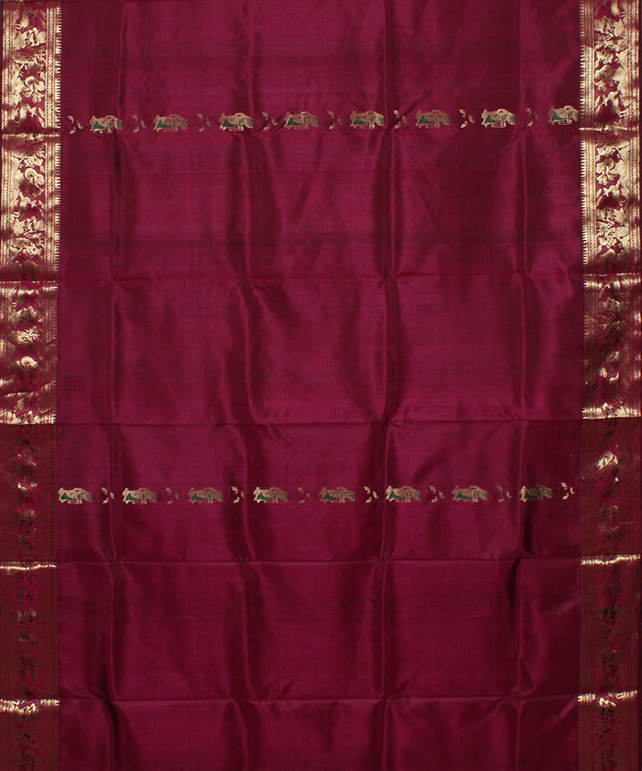 Purple handwoven silk swarnachari baluchari saree