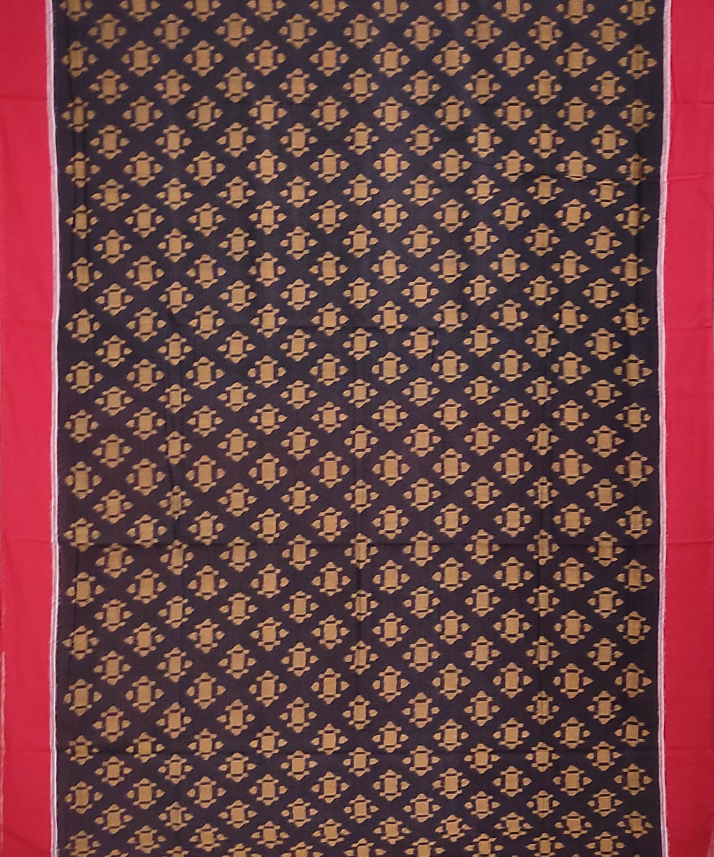 Black red handloom cotton sambalpuri saree