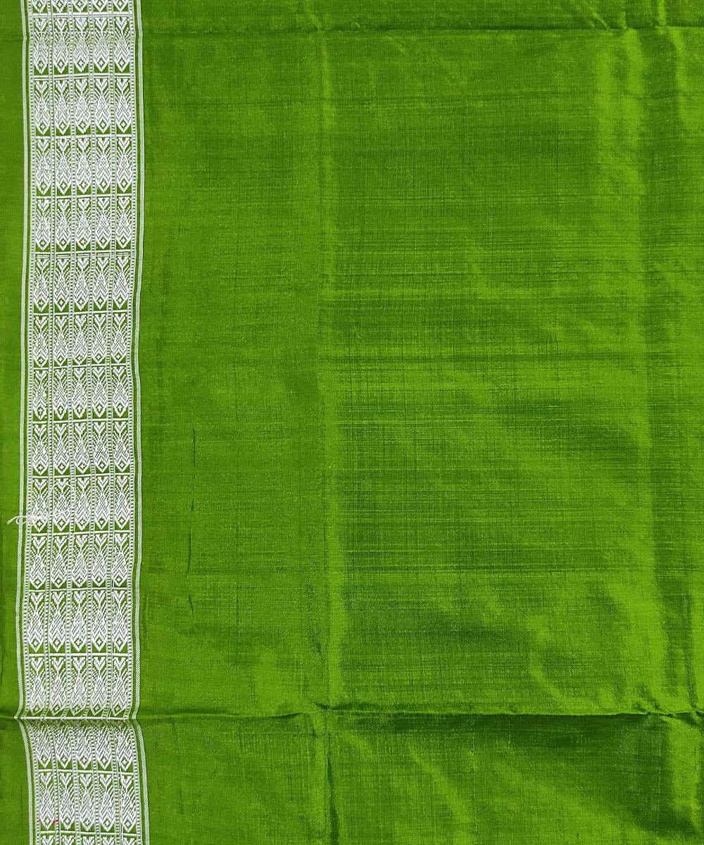 Red light green handwoven silk bomkai saree