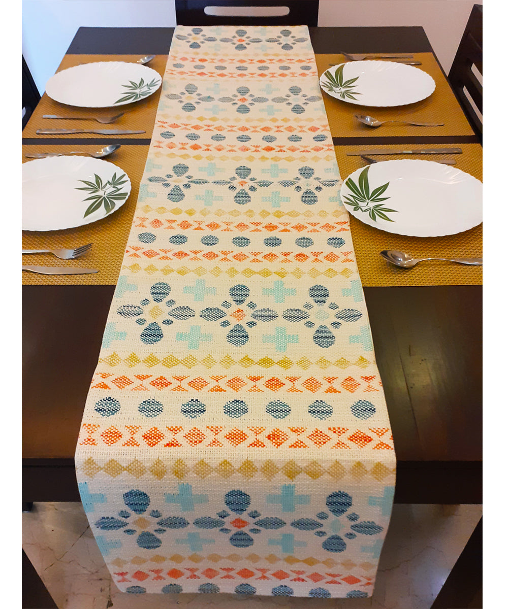 Multicolor handloom cotton table runner