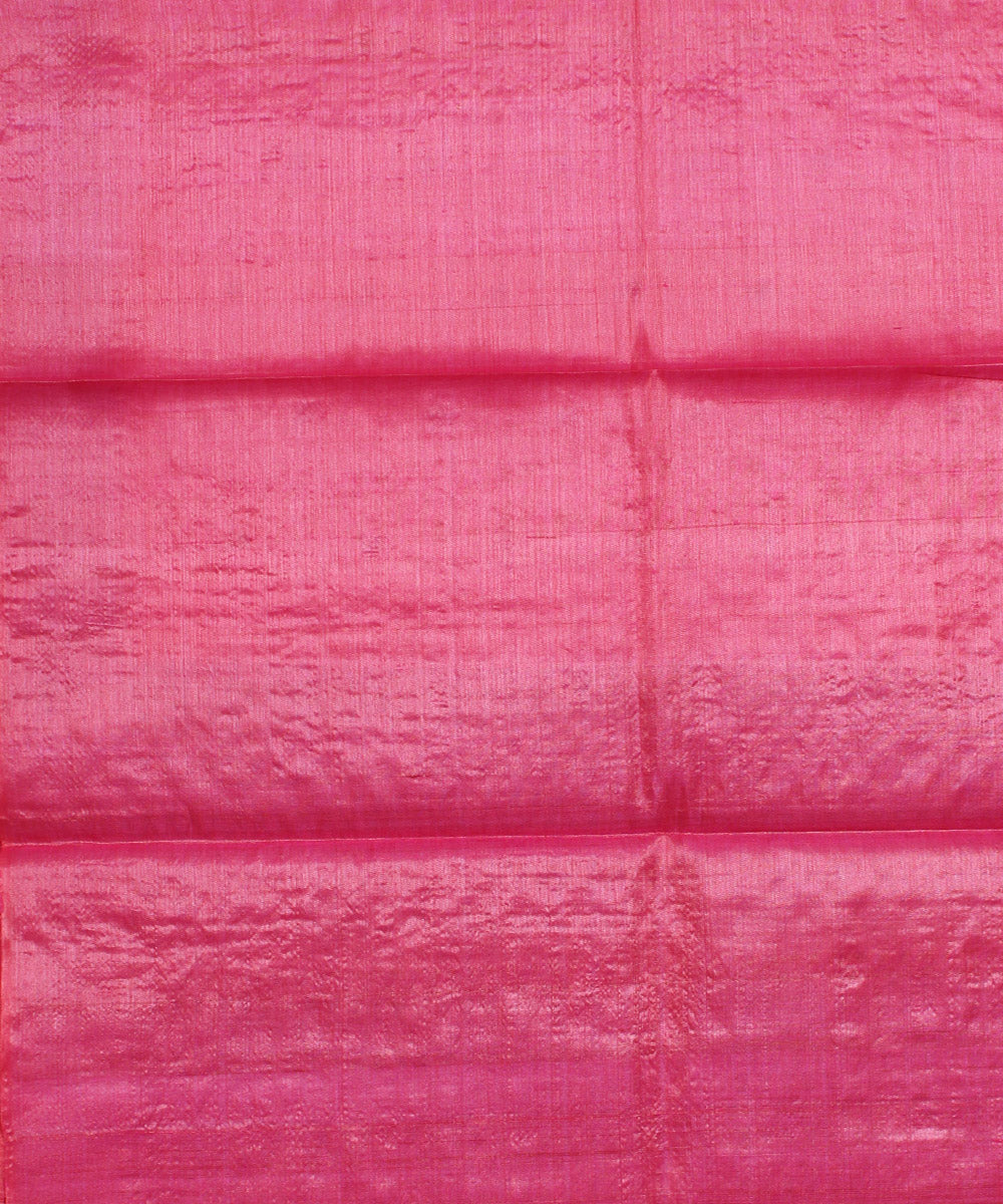 Pink maroon handwoven kosa tussar silk saree
