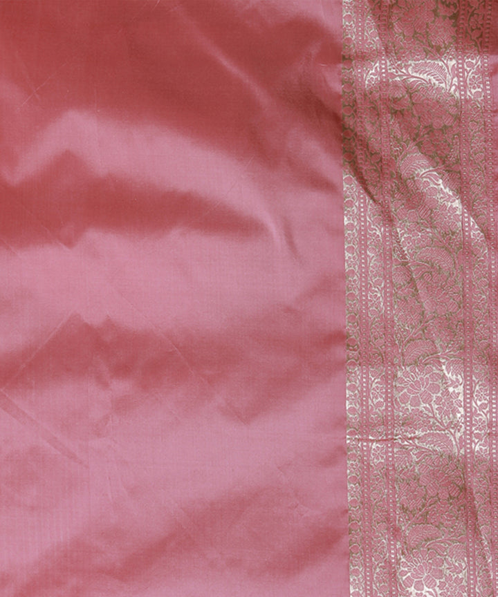 Baby pink silk handloom banarasi saree