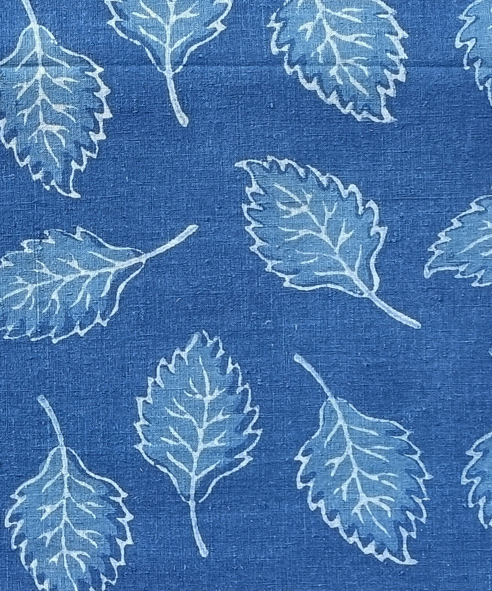 2.5m Indigo dabu print hand spun hand loom cotton kurta material