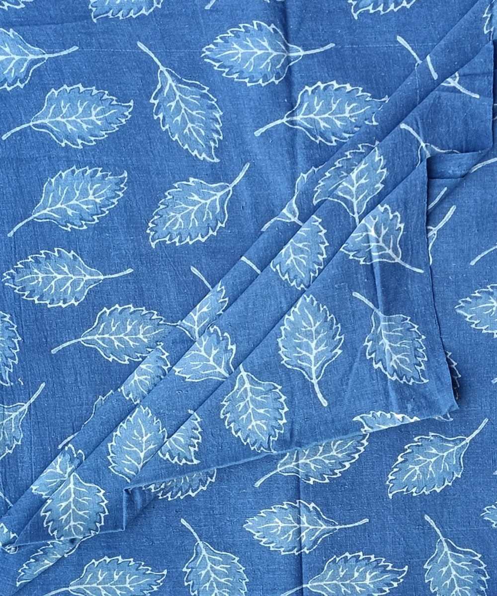 2.5m Indigo dabu print hand spun hand loom cotton kurta material