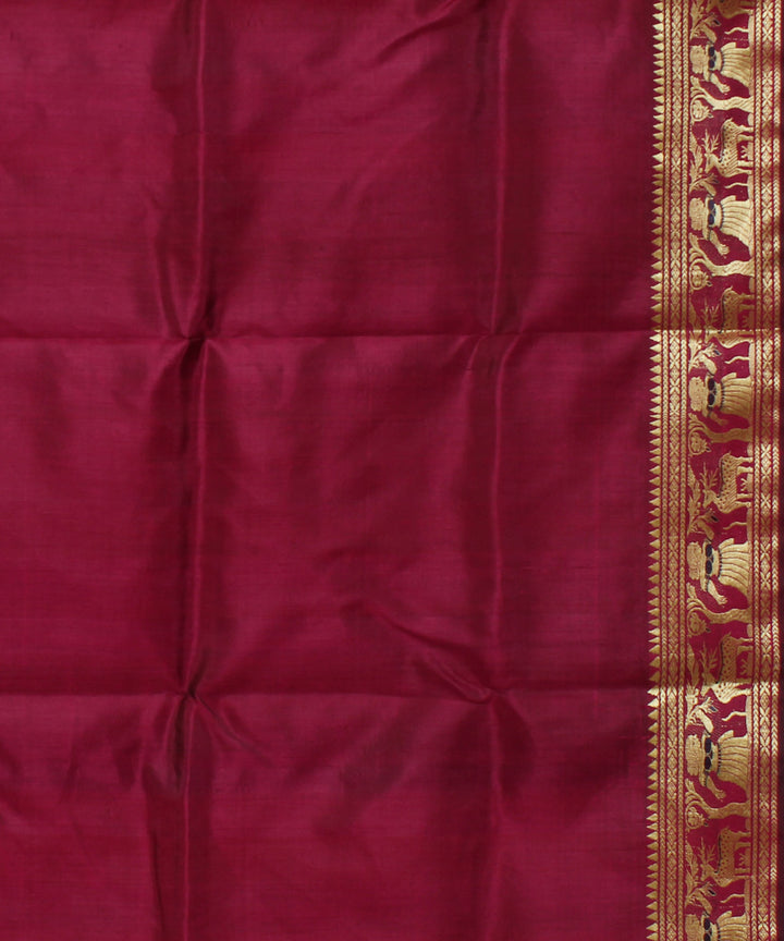 Maroon handwoven silk baluchari saree