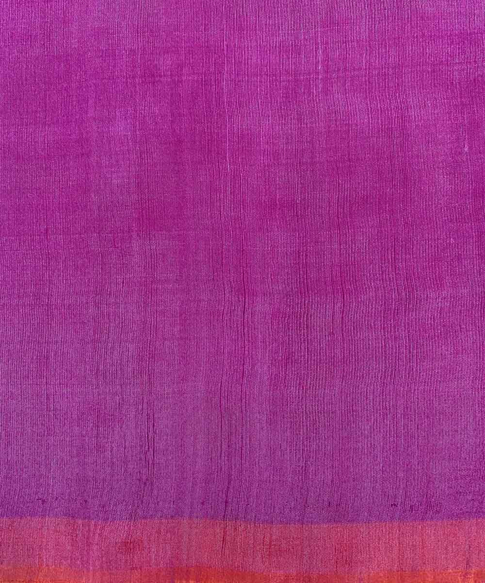 Purple handwoven extra weft tussar silk saree