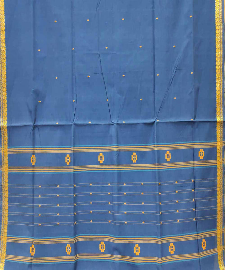 Bright navy blue handloom cotton venkatagiri saree