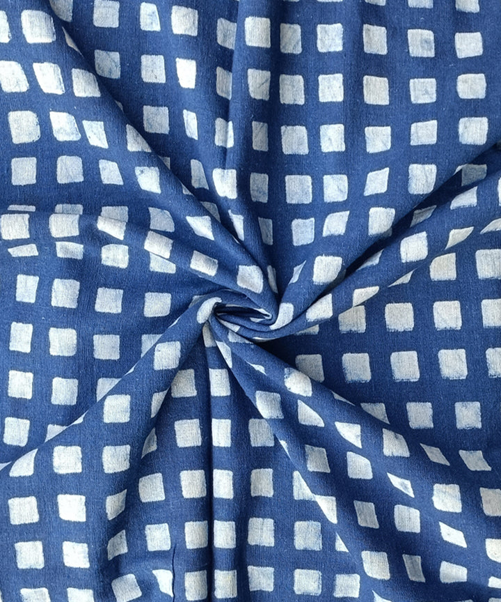 2.5m Indigo dabu print hand spun handloom cotton kurta material