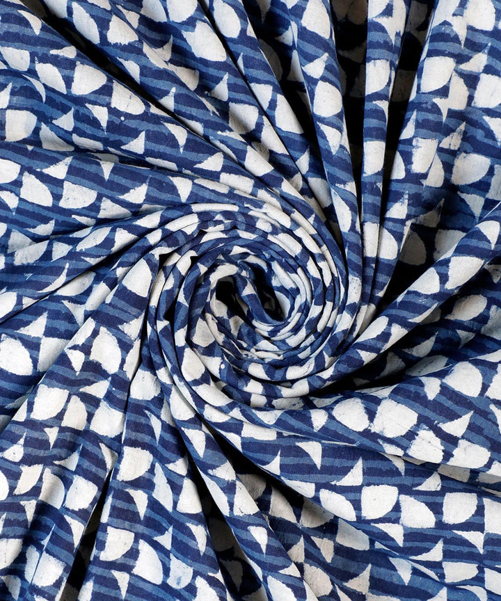 2.5m Blue indigo handblock print cotton kurta material