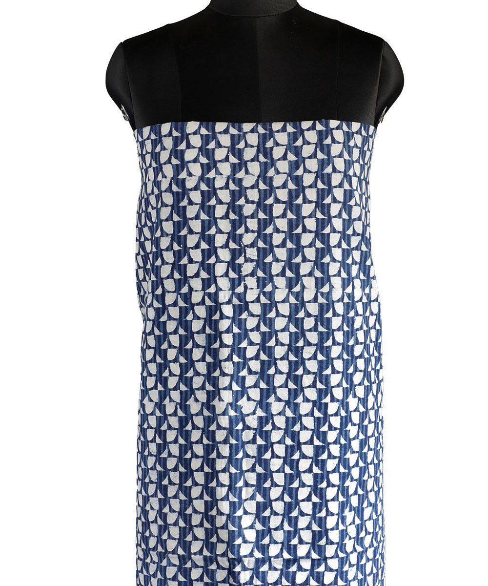 2.5m Blue indigo handblock print cotton kurta material