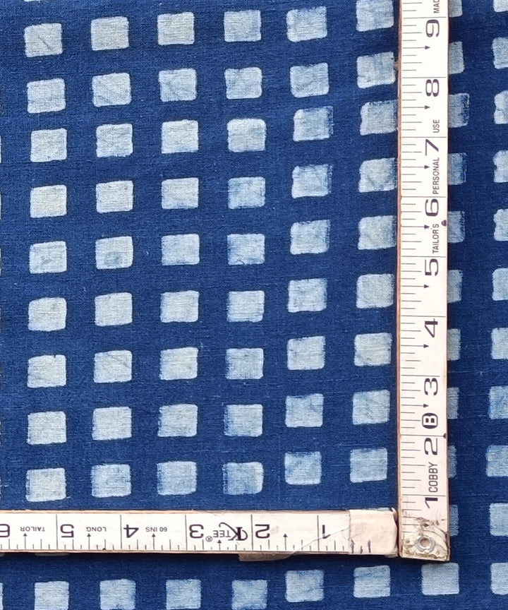 2.5m Indigo dabu print hand spun handloom cotton kurta material