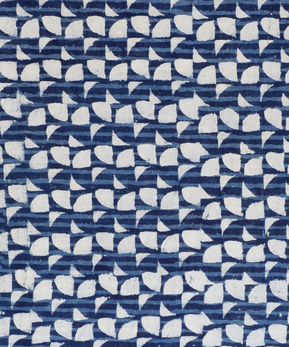 2.5m Blue indigo handblock print cotton kurta material