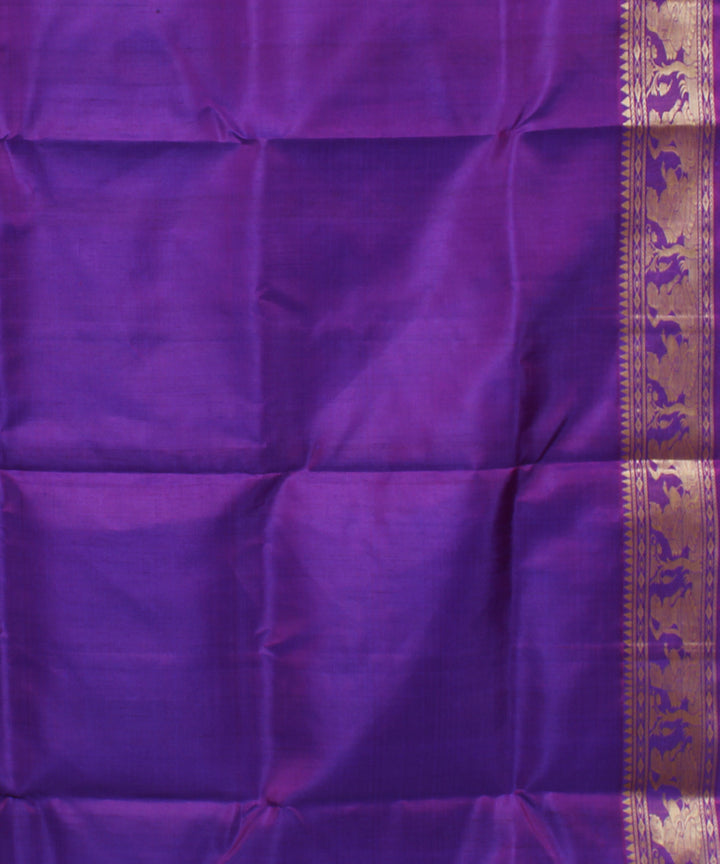 Violet handwoven silk baluchari saree