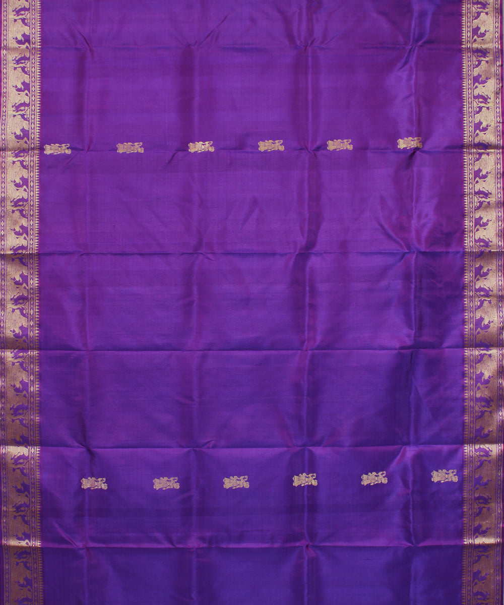 Violet handwoven silk baluchari saree