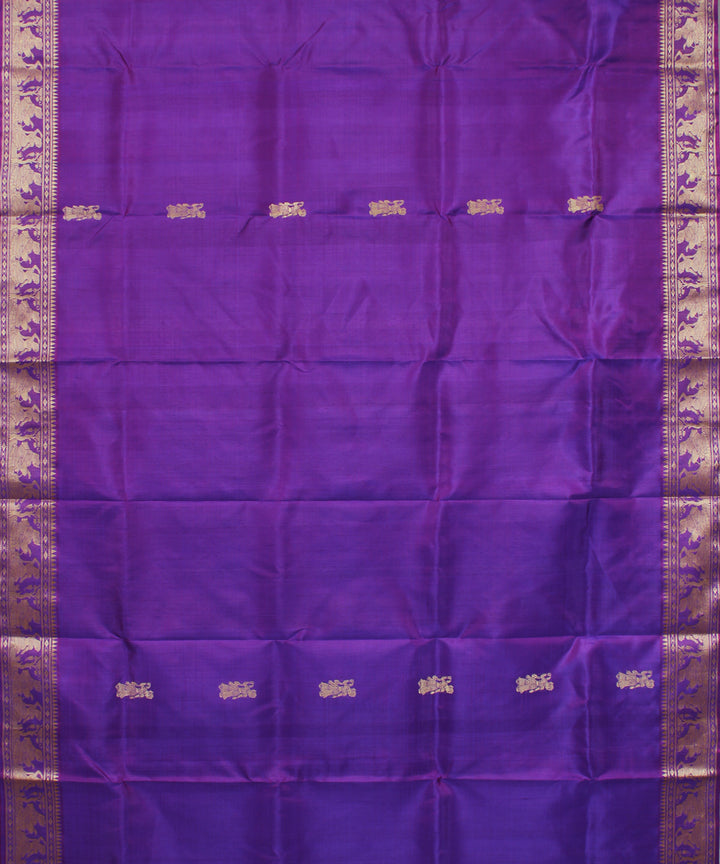Violet handwoven silk baluchari saree