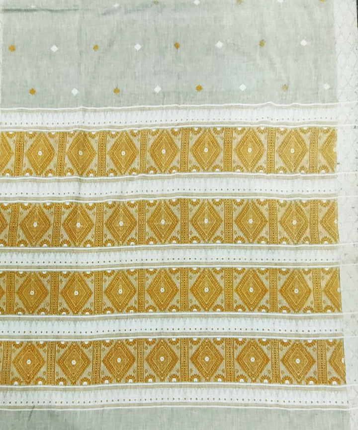 Grey brown silk handloom assam saree