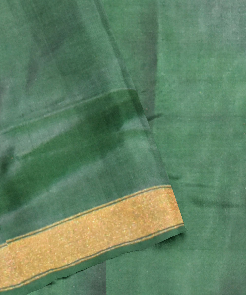 Dark green silk handwoven patola saree