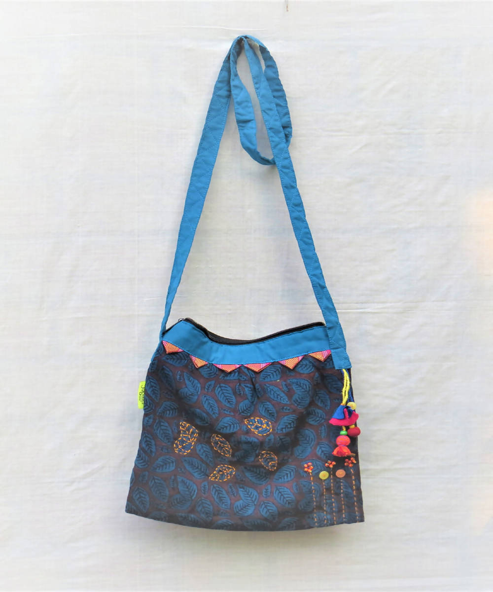 Blue handmade vegetable dye handmade cotton bag