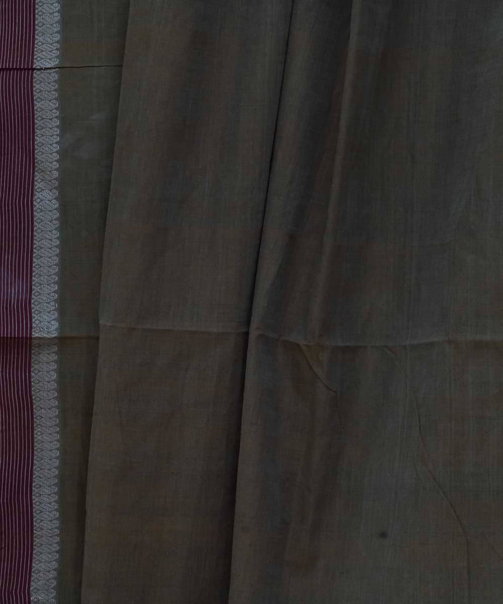 Grey green Cotton Handwoven mangalagiri saree