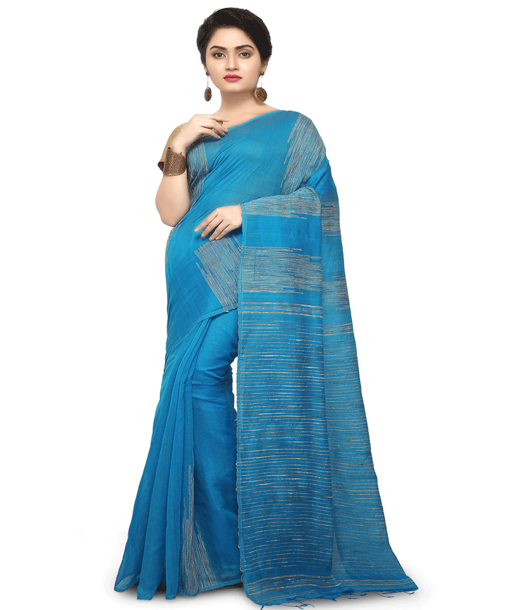 Blue Bengal Handwoven Saree
