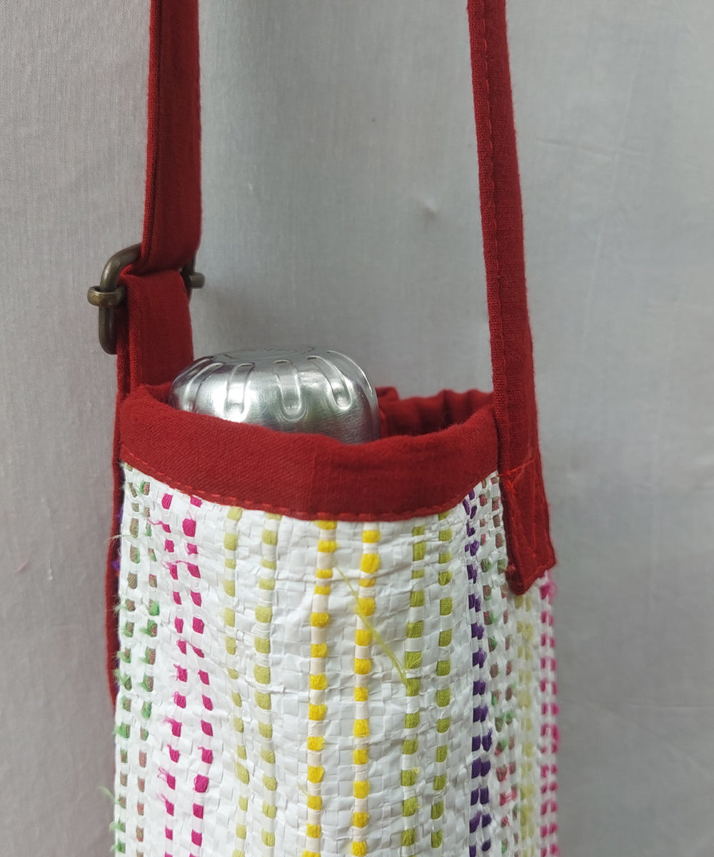 Brown hand crafted cotton bottle bag