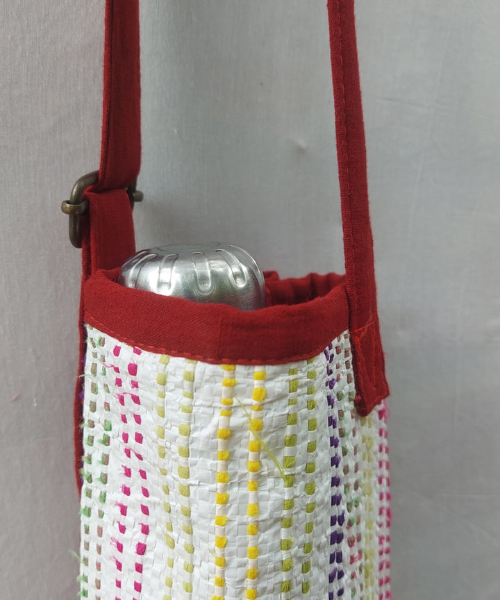 Brown hand crafted cotton bottle bag