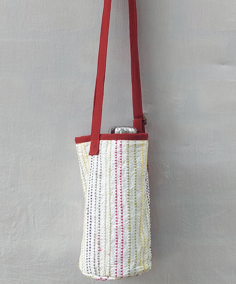 Brown handmade cotton bottle bag