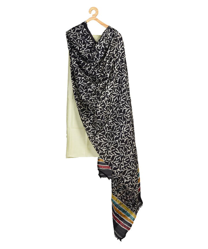 Black bengal handwoven tie dye batik silk dupatta