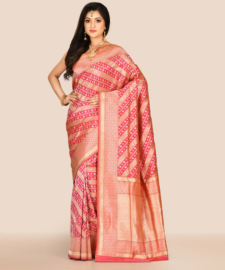 Red silk handwoven banarasi saree