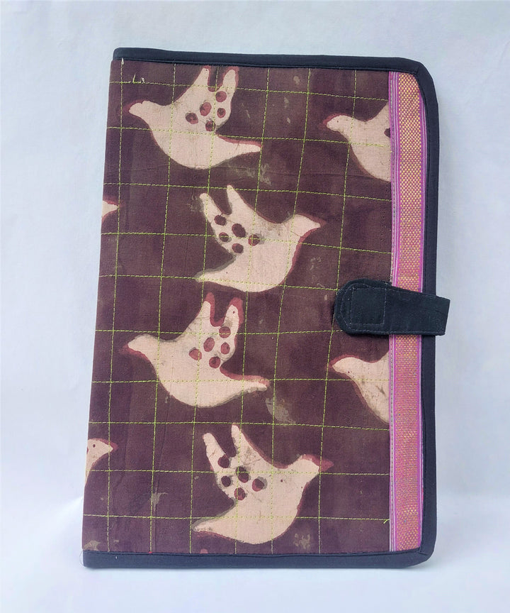 Black handcrafted cotton folder cover