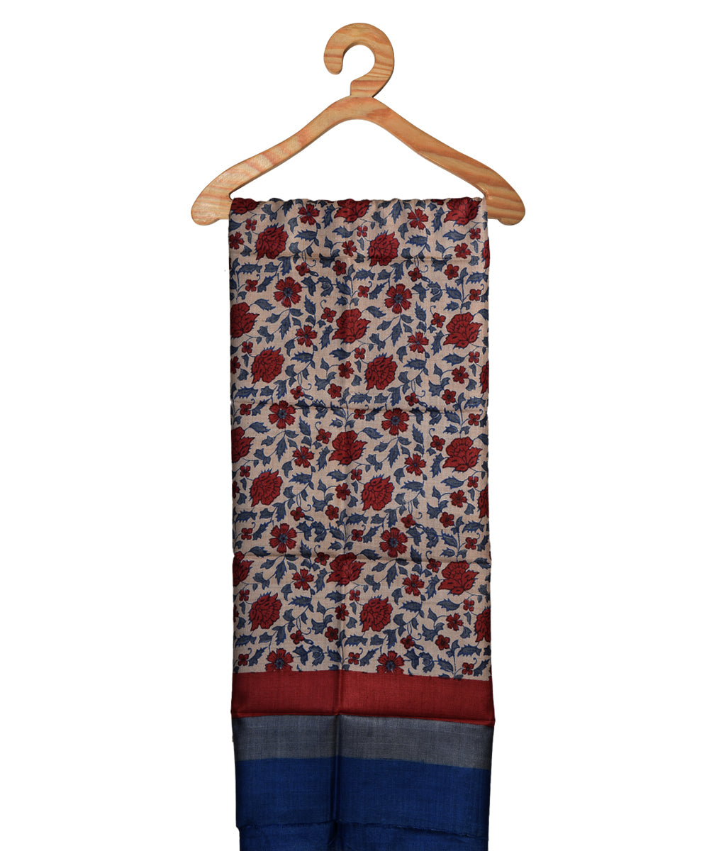Multicolor handwoven tussar silk kurta material