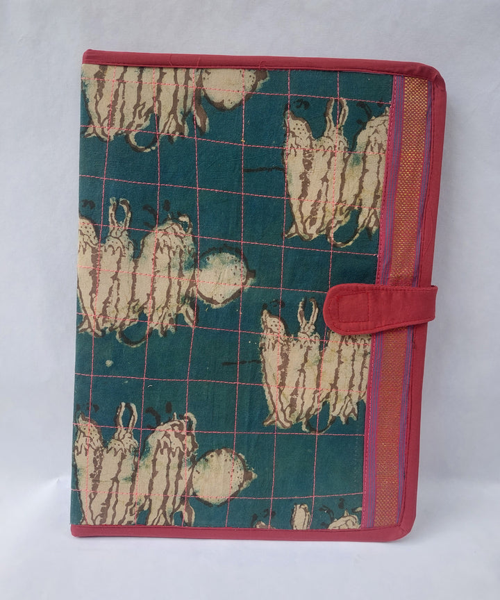 Green handcrafted cotton folder cover