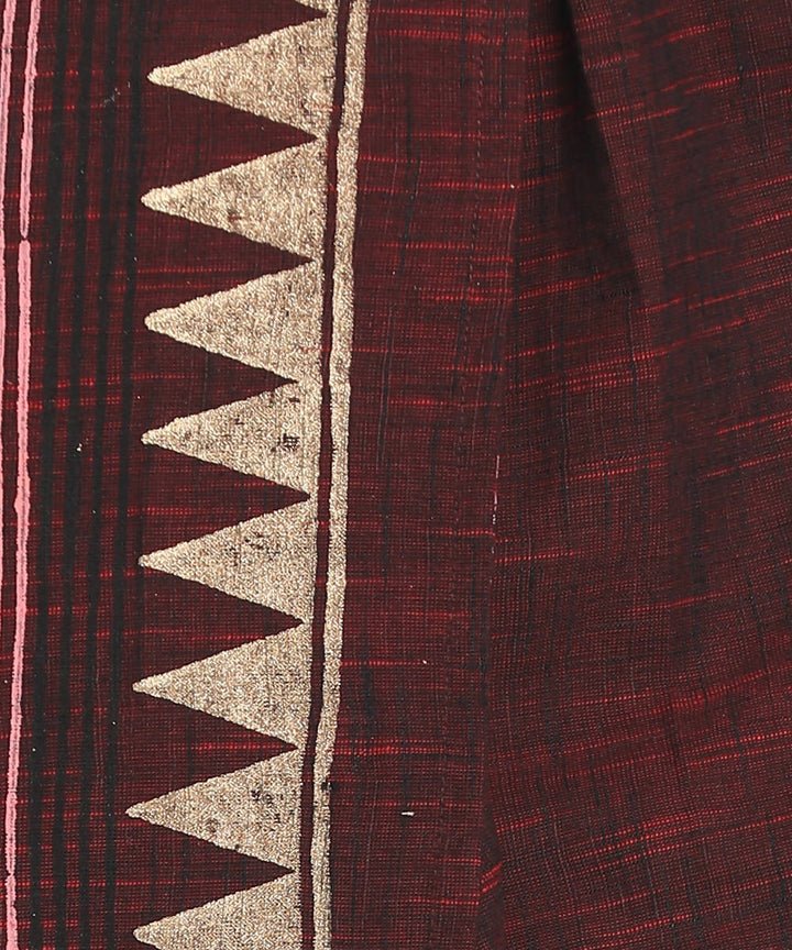 Maroon cotton handblock printed ready to wear stitched dhoti