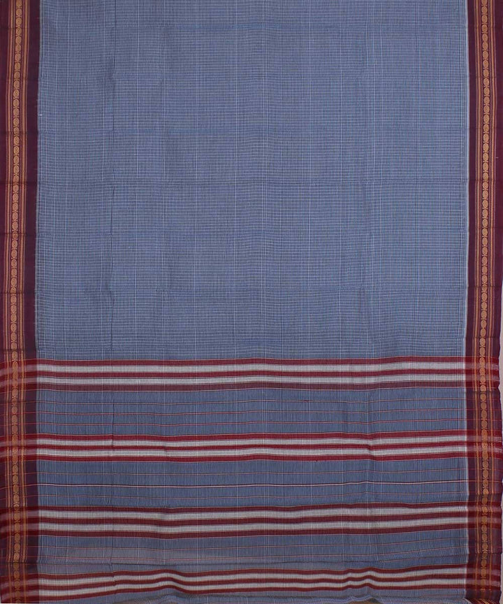 Light ash grey handwoven cotton narayanapet sari