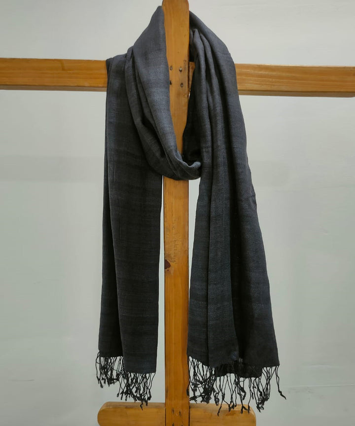 Charcoal black handloom eri silk assam stole